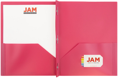 Pink 9 x 12 Plastic Pop Folders with Clasp