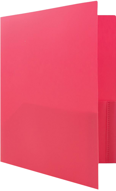 Pink 9 x 12 Plastic Pop Folders with Clasp