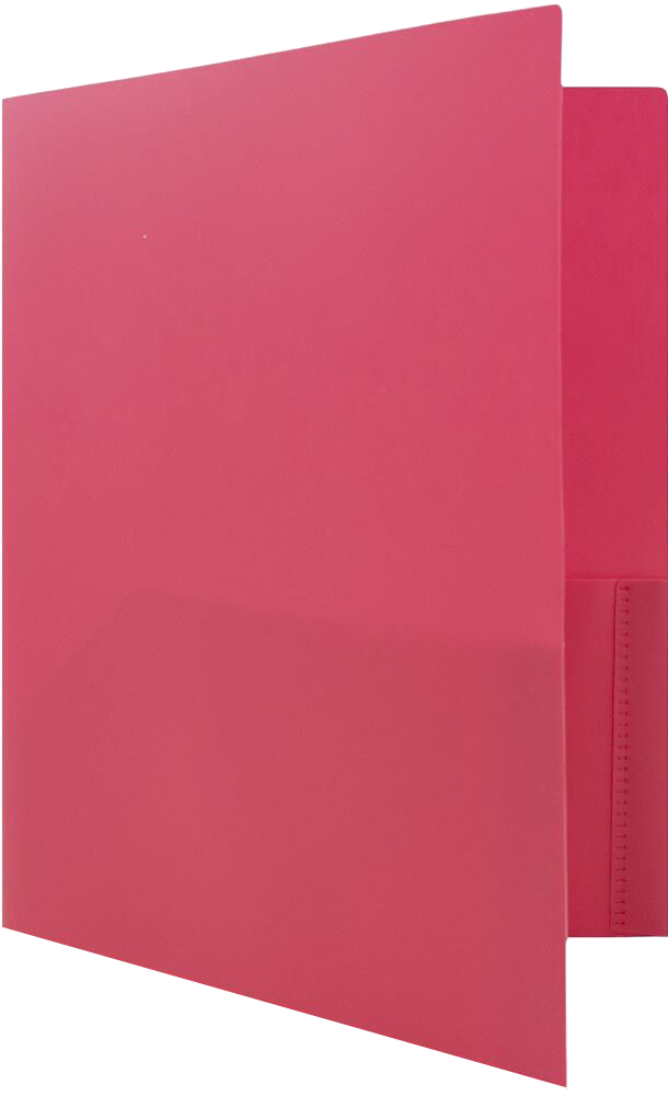 Pink 9 x 12 Plastic Pop Folders with Clasp