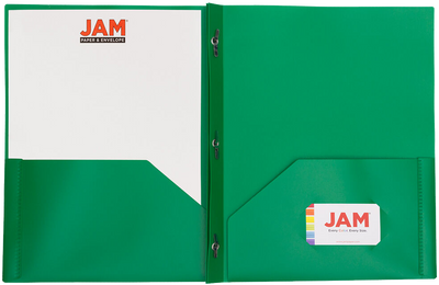 Green 9 x 12 Plastic Pop Folders with Clasp