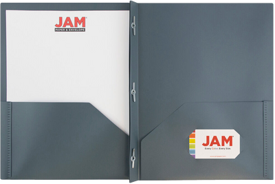 Gray 9 x 12 Plastic Pop Folders with Clasp