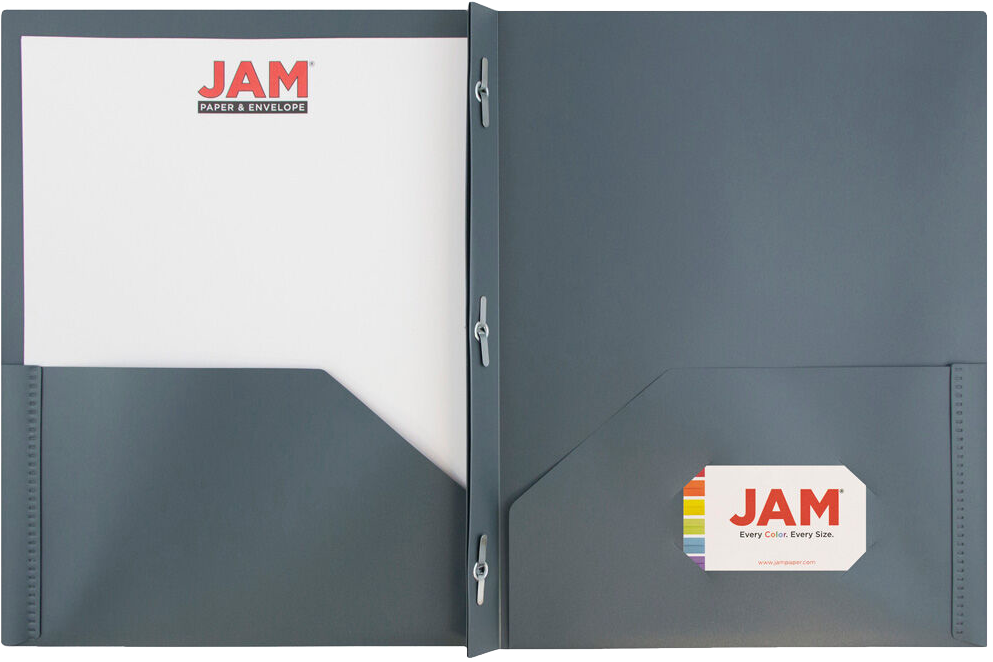 Gray 9 x 12 Plastic Pop Folders with Clasp