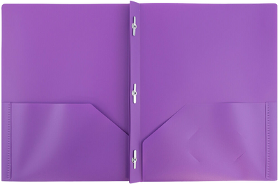 Purple 9 x 12 Plastic Pop Folders with Clasp