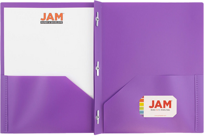 Purple 9 x 12 Plastic Pop Folders with Clasp