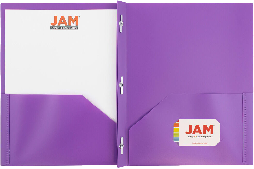 Purple 9 x 12 Plastic Pop Folders with Clasp