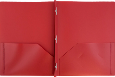 Red 9 x 12 Plastic Pop Folders with Clasp