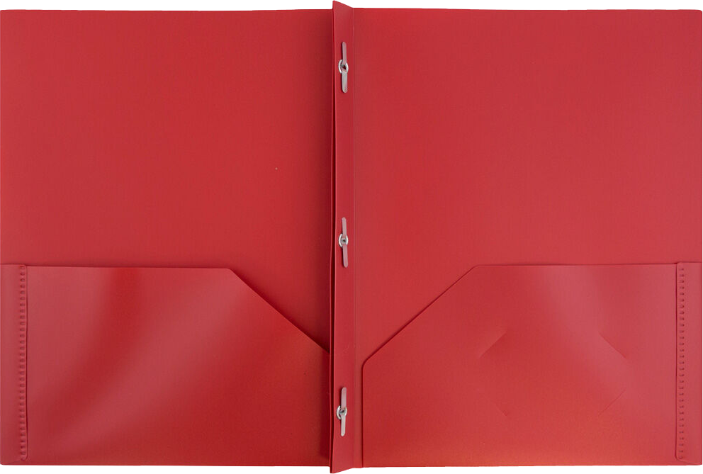 Red 9 x 12 Plastic Pop Folders with Clasp