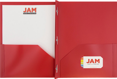 Red 9 x 12 Plastic Pop Folders with Clasp