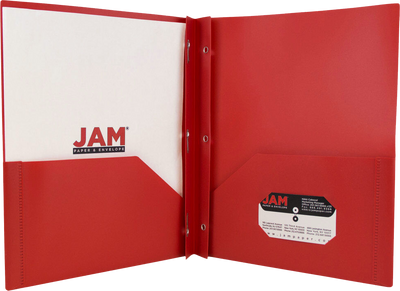 Red 9 x 12 Plastic Pop Folders with Clasp