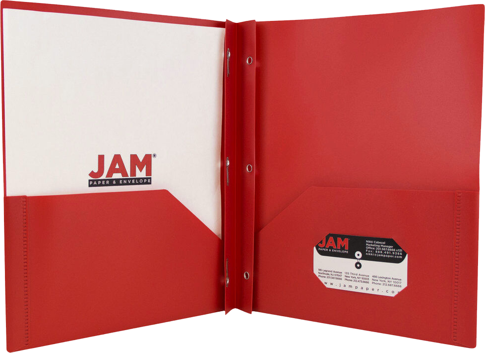 Red 9 x 12 Plastic Pop Folders with Clasp