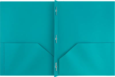 Teal Blue 9 x 12 Plastic Pop Folders with Clasp