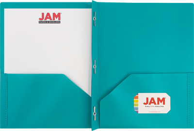 Teal Blue 9 x 12 Plastic Pop Folders with Clasp