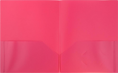 Fuchsia Pink 9 x 12 Plastic Pop Folders