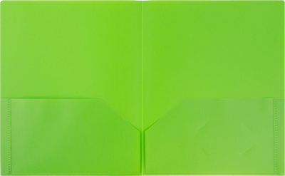 Lime Green 9 x 12 Plastic Pop Folders
