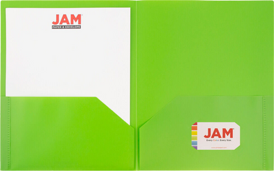 Lime Green 9 x 12 Plastic Pop Folders