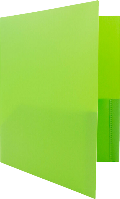 Lime Green 9 x 12 Plastic Pop Folders