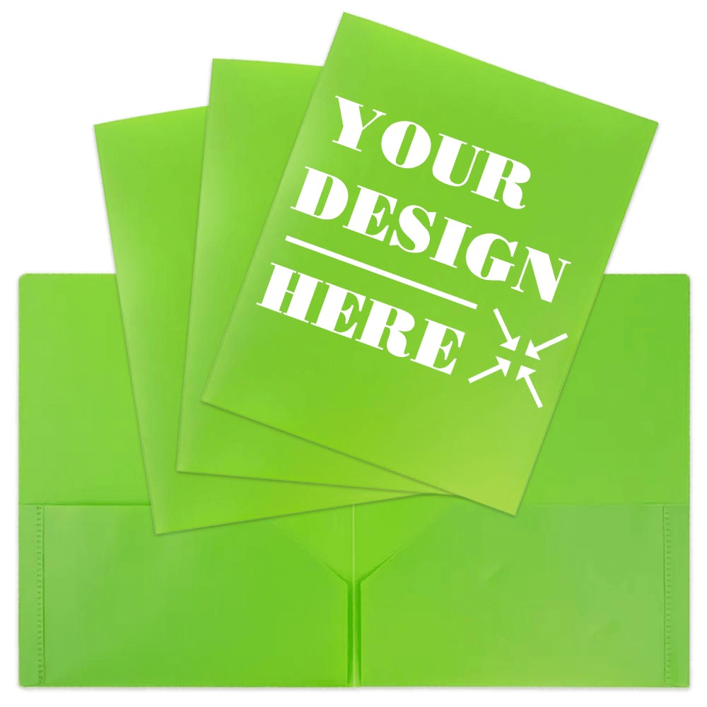 Lime Green 9 x 12 Plastic Pop Folders