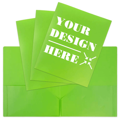 Lime Green 9 x 12 Plastic Pop Folders