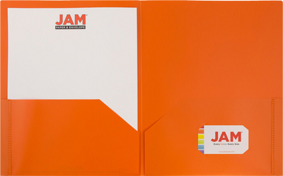 Orange 9 x 12 Plastic Pop Folders