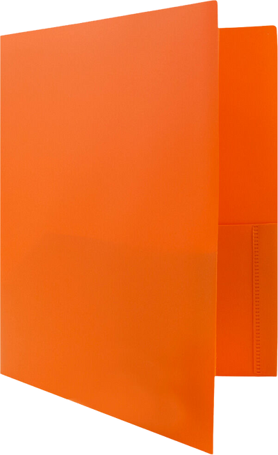 Orange 9 x 12 Plastic Pop Folders
