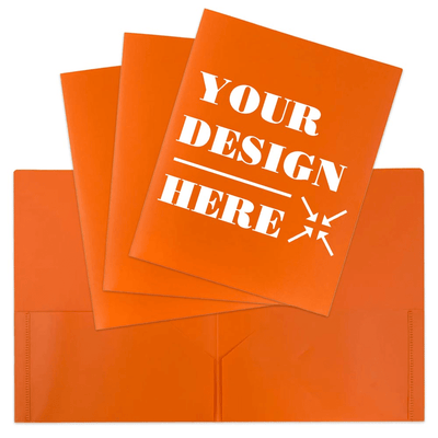 Orange 9 x 12 Plastic Pop Folders