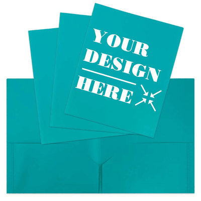 Teal Blue 9 x 12 Plastic Pop Folders