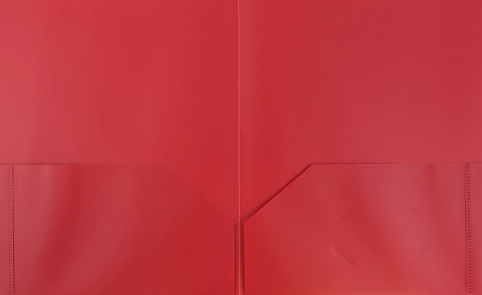 Red 9 x 12 Plastic Pop Folders