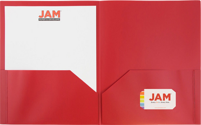 Red 9 x 12 Plastic Pop Folders