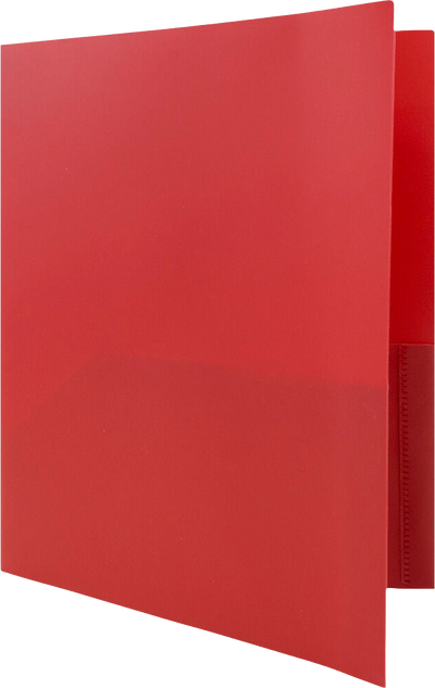 Red 9 x 12 Plastic Pop Folders
