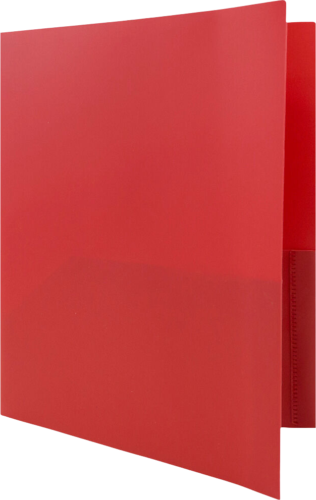 Red 9 x 12 Plastic Pop Folders