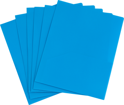 Light Blue 9 x 12 Plastic Pop Folders