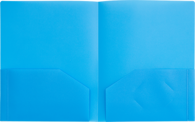 Light Blue 9 x 12 Plastic Pop Folders