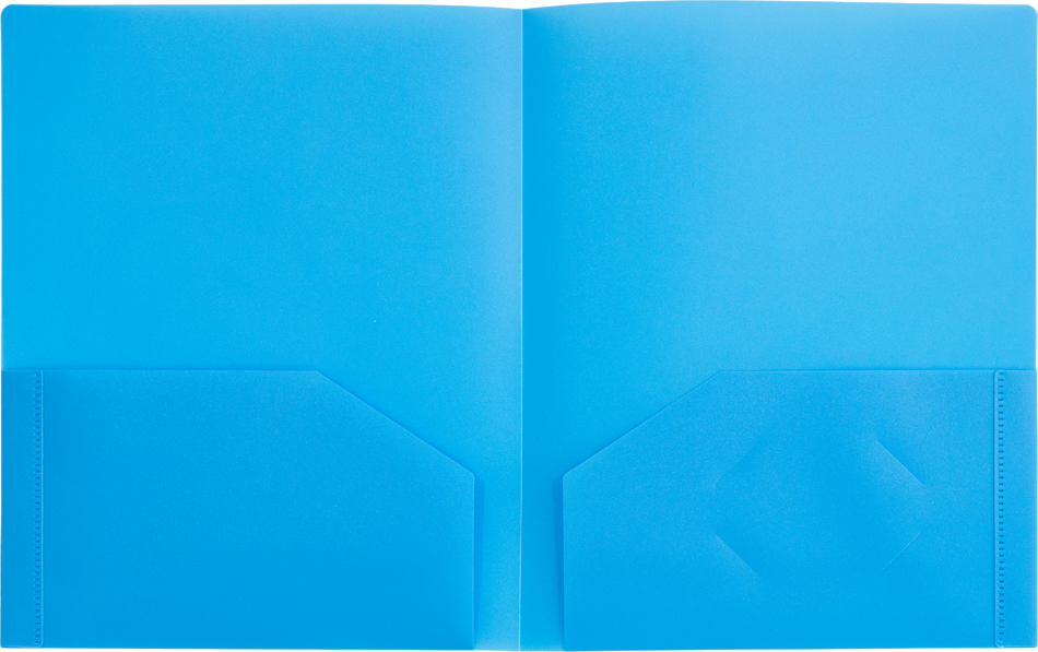 Light Blue 9 x 12 Plastic Pop Folders