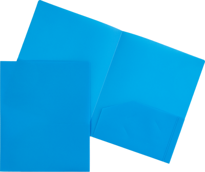 Light Blue 9 x 12 Plastic Pop Folders