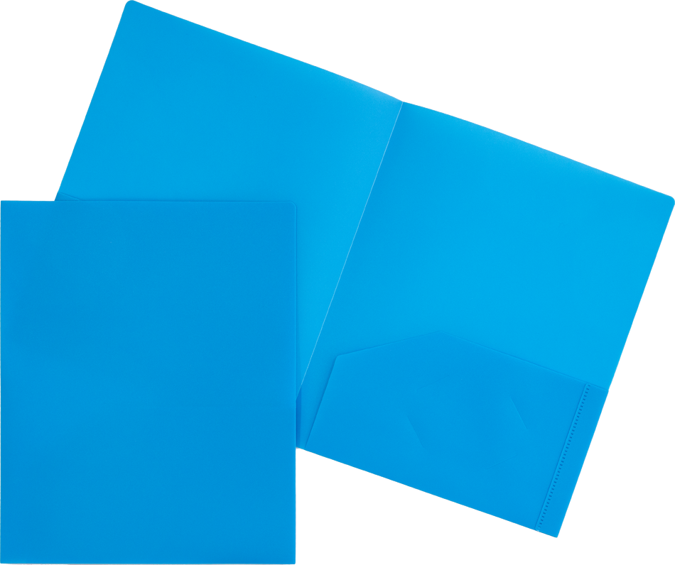 Light Blue 9 x 12 Plastic Pop Folders