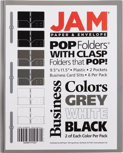 Assorted Business 9 x 12 Plastic Pop Folders with Clasp