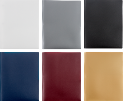 Assorted Professional 9 x 12 Plastic Pop with Clasp Folders - 6 Pack