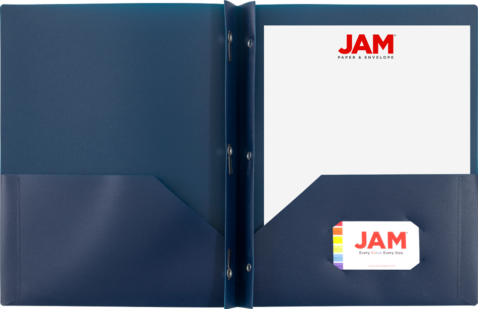 Assorted Professional 9 x 12 Plastic Pop with Clasp Folders - 6 Pack