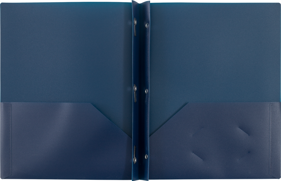 Assorted Professional 9 x 12 Plastic Pop with Clasp Folders - 6 Pack