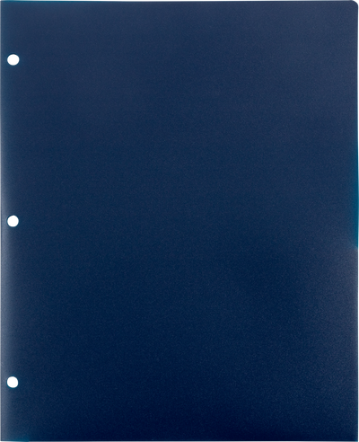 Assorted Professional 9 x 12 Plastic Pop 3 Hole Punch Folders - 6 Pack