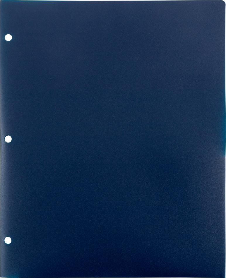 Assorted Professional 9 x 12 Plastic Pop 3 Hole Punch Folders - 6 Pack