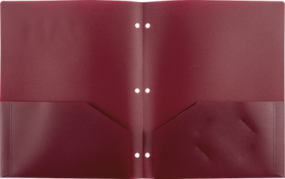 Assorted Professional 9 x 12 Plastic Pop 3 Hole Punch Folders - 6 Pack