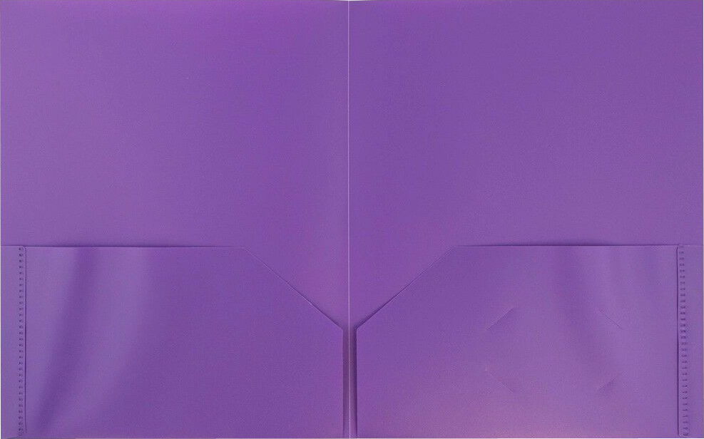 Assorted Primary 9 x 12 Plastic Pop Folders - 6 Pack