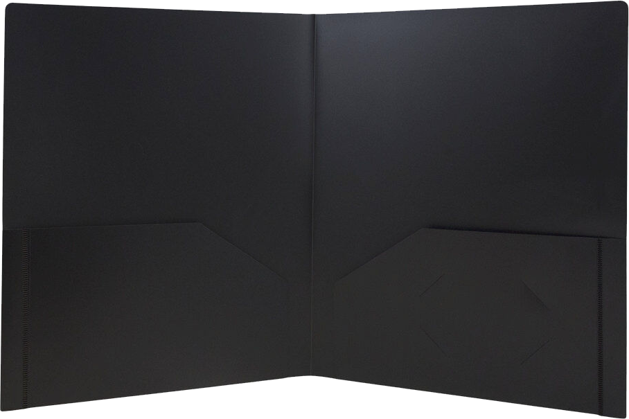 Black 9 x 12 Plastic Heavy Duty Folders
