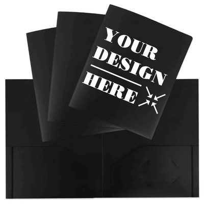 Black 9 x 12 Plastic Heavy Duty Folders