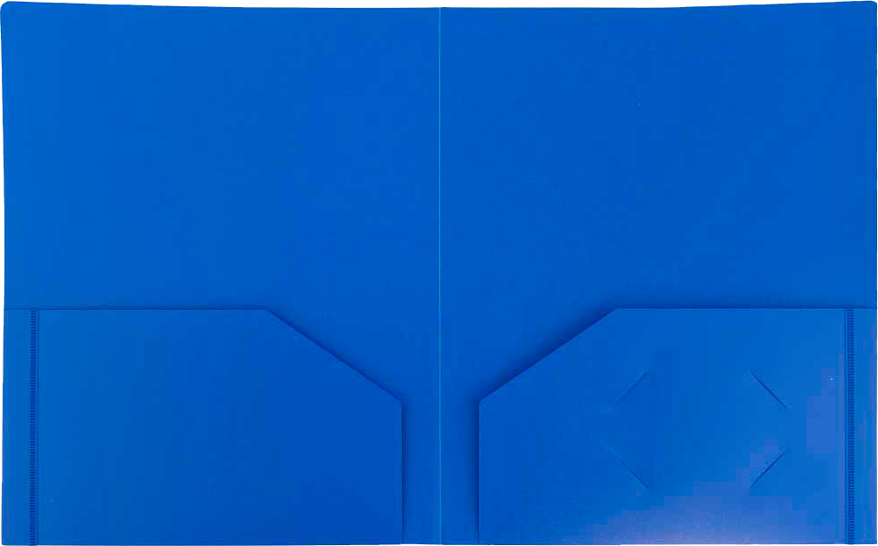 Blue 9 x 12 Plastic Heavy Duty Folders