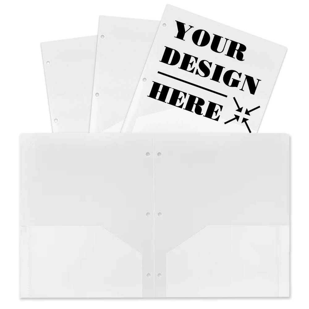 Clear 9 x 12 Plastic 3 Hole Punched Duty Folders