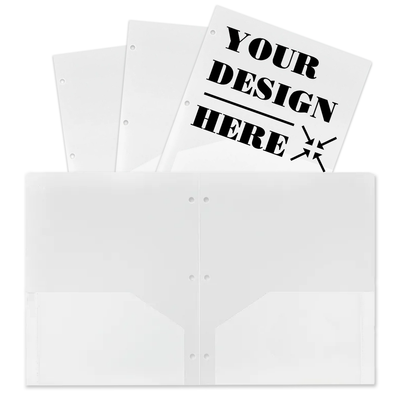 Clear 9 x 12 Plastic 3 Hole Punched Duty Folders