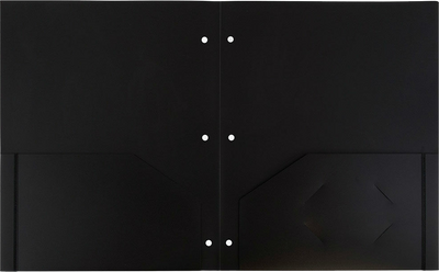 Black 9 x 12 Plastic 3 Hole Punched Duty Folders