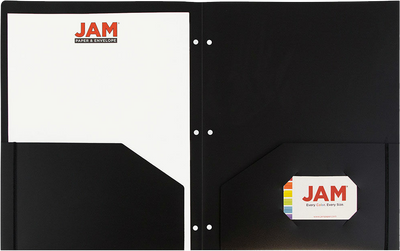 Black 9 x 12 Plastic 3 Hole Punched Duty Folders
